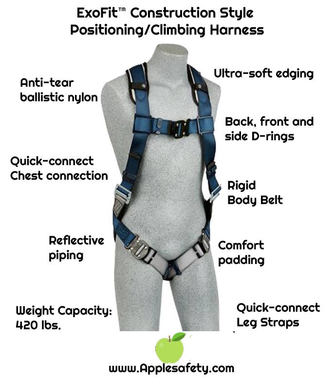 Construction Style Positioning/Climbing Harness T26236