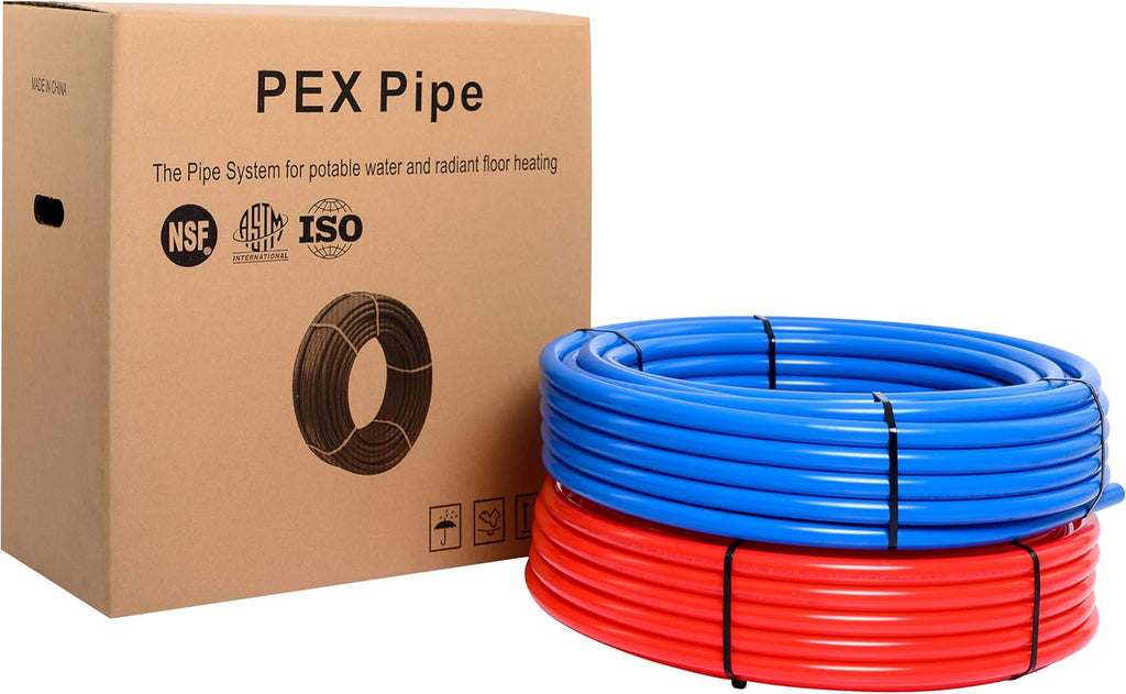 3/4 inch Pex-B Pipe/Tubing 2 x 100 ft Rolls 200 ft Length with Pipe Cutter Y779153