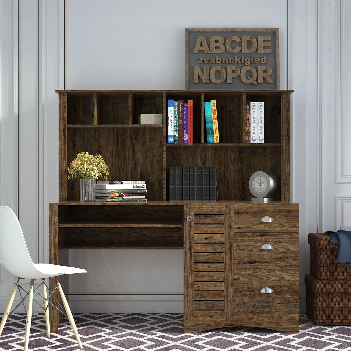 Vintage Desk with Storage R5640