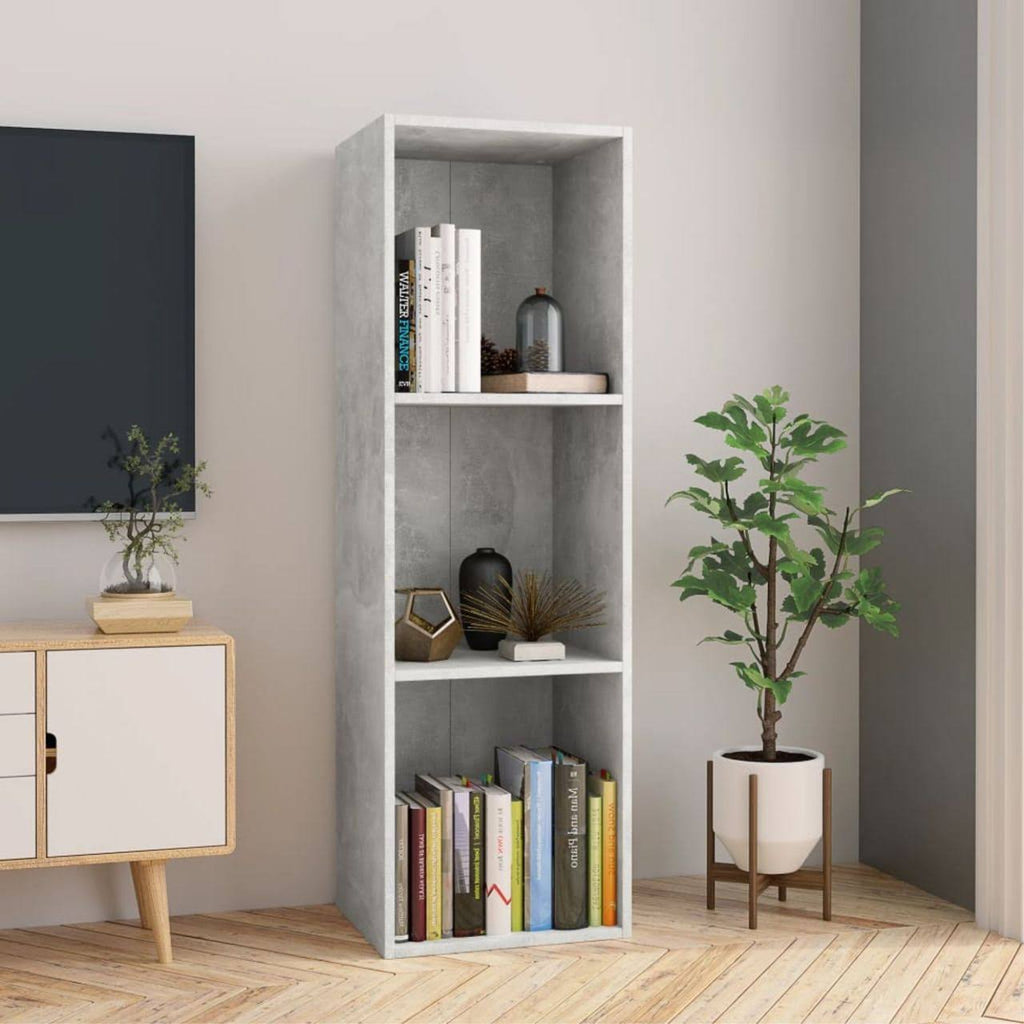 Concrete Gray Book Cabinet/TV Cabinet Chipboard H946018