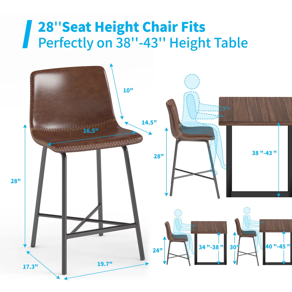 Set of 4 Bar Stools with Back and Footrest L20427