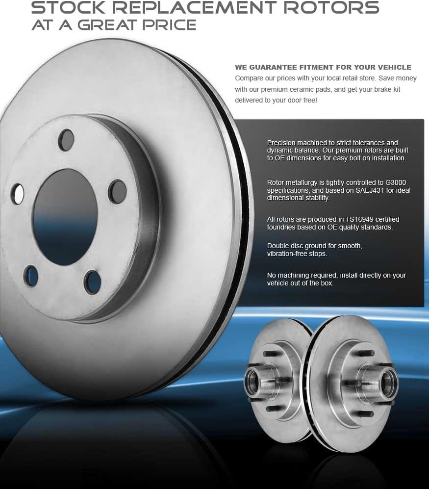 5 Lug Rotors Brake Pads with Clips Q60740