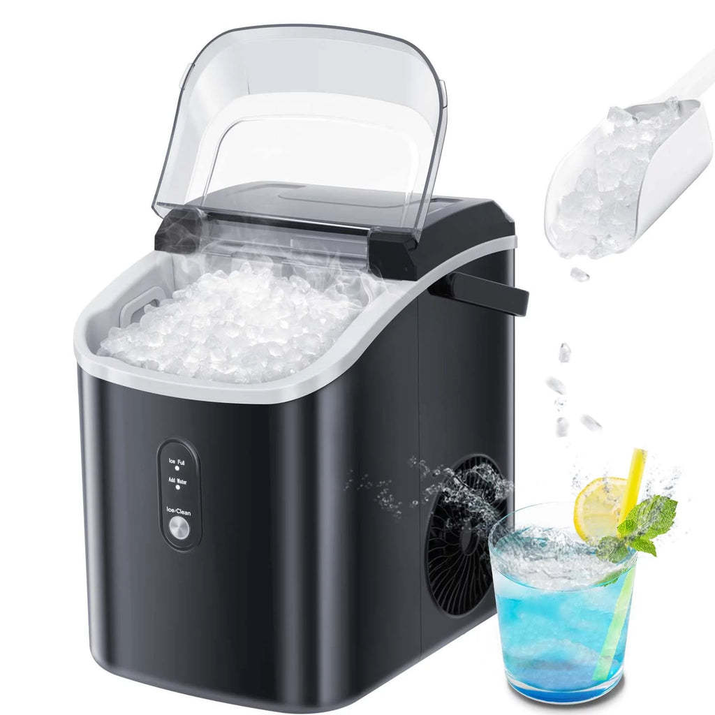 Nugget Ice Maker Countertop with Soft Chewable Pellet Ice, 34lbs/24H, Self-Cleaning, Gray S951