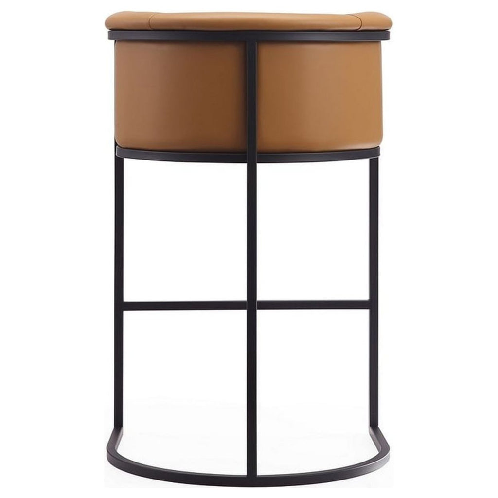 Camel and Black Metal Barstool (Set of 3) L13909