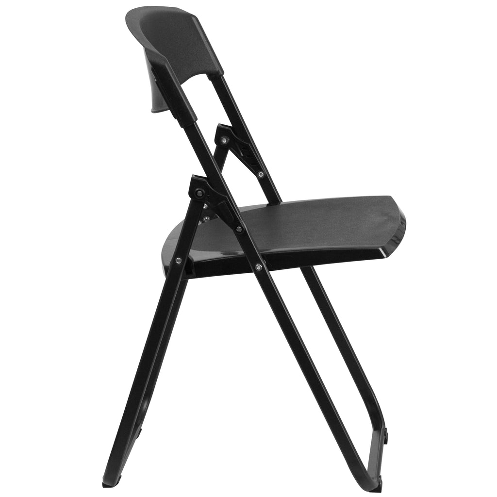 2 Pack Heavy Duty Black Plastic Folding Chair A652144