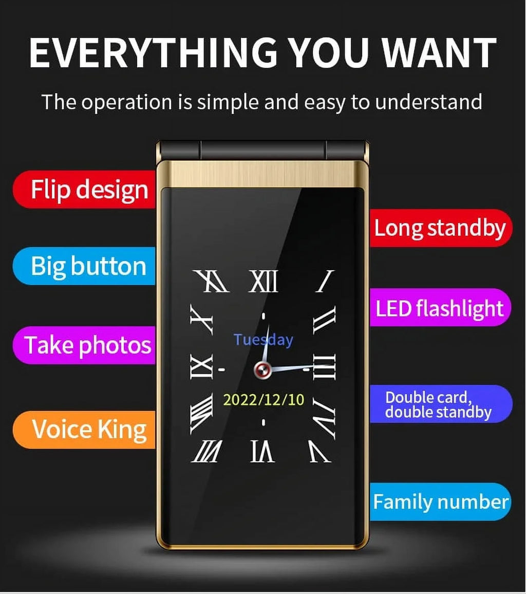 4G Flip Mobile CellPhone with Big Keyboard H65943