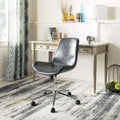 Dark Grey Faux Leather Swivel Adjustable Office Desk Chair Q109