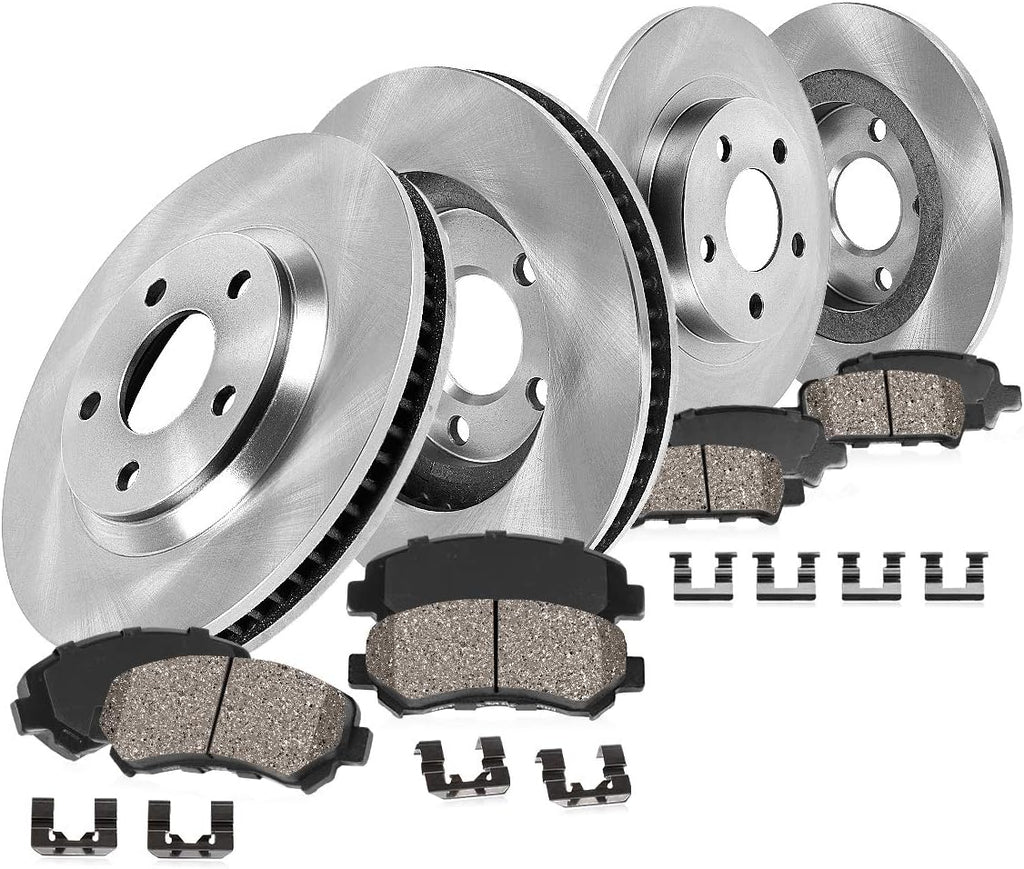 5 Lug Rotors Brake Pads with Clips Q60740