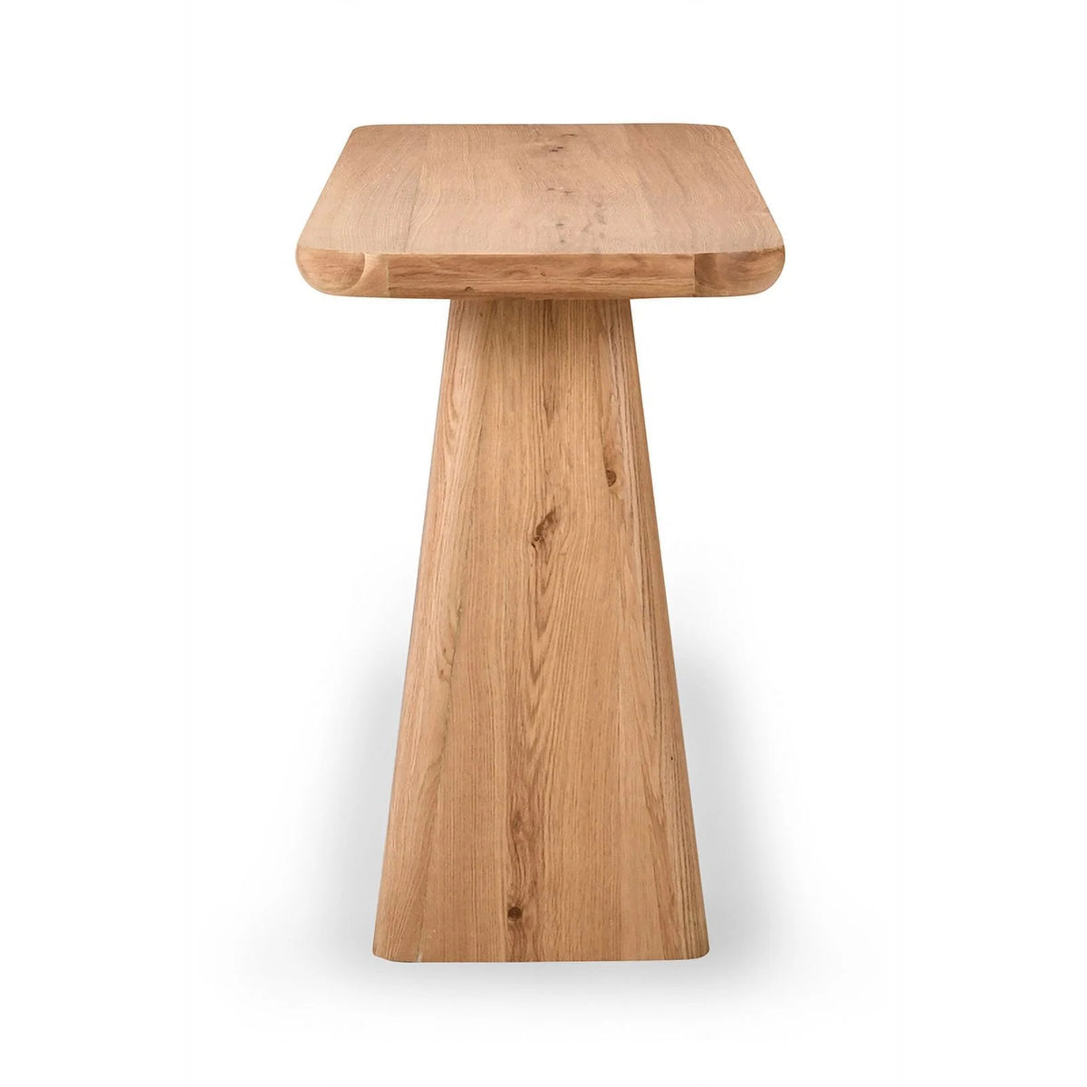 72" Oak Wood Console Table with Pedestal Base U4924