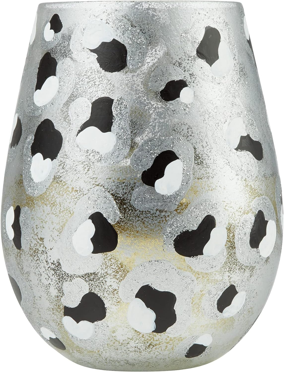 Hand-Painted Stemless Wine Glass 20 Ounce Multicolor D84156