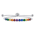 Multicolor CZ Tennis Bracelet Sterling Silver W4941
