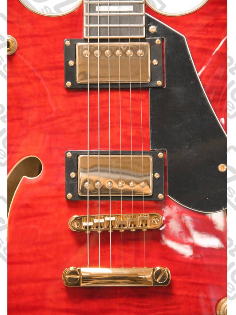 Trans Cherry Semi-Hollow Guitar E1718