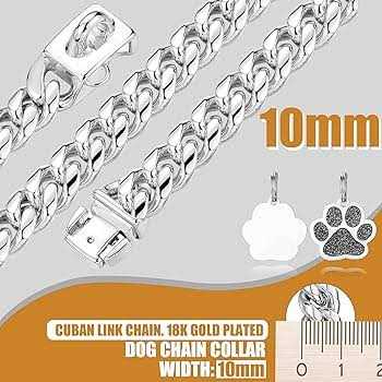 Gold Chain Cuban Link Stainless Steel Dog Collar C228420