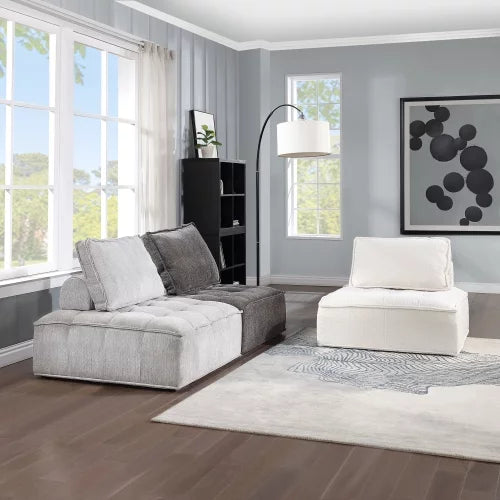 White Lambskin Sherpa Oversized Armless Accent Chair P31850