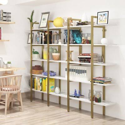 Gold/White Steel Bookcase B879300