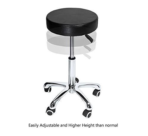 Height Adjustable Rolling Swivel Stool Chair with Round Seat T573454