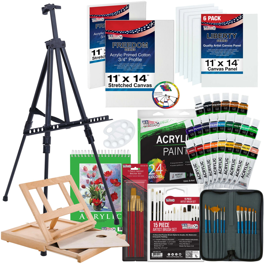 72-Piece Acrylic Painting Set with Easel and Brushes N527