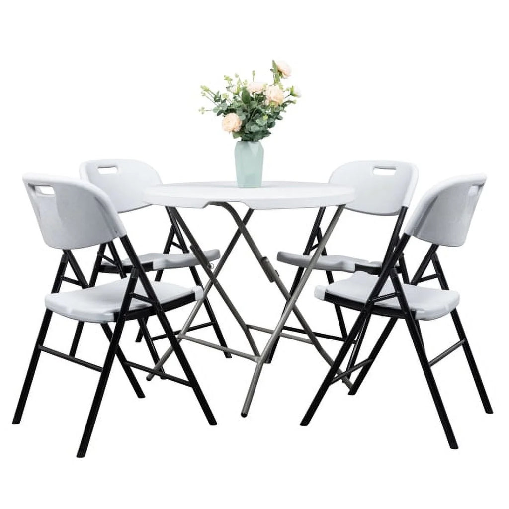 4 Pack White Plastic Folding Chairs B990