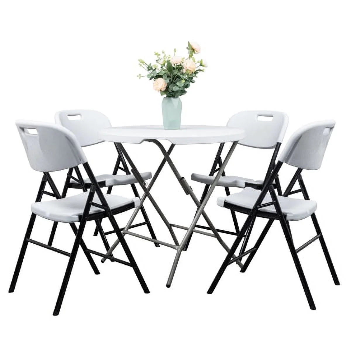 4 Pack White Plastic Folding Chairs B990