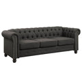 Gray Button Tufted Linen Fabric Sofa R680100
