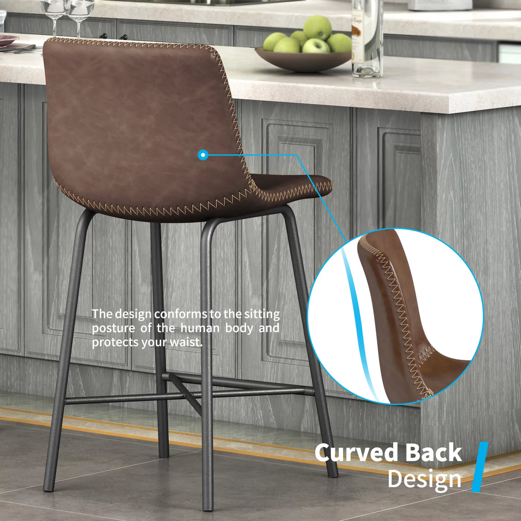Set of 4 Bar Stools with Back and Footrest L20427