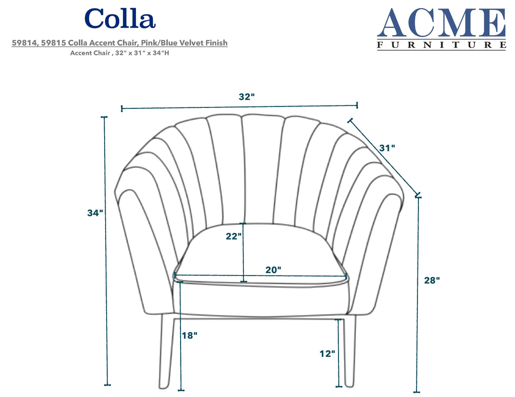 Midnight Blue Velvet Accent Chair T27375