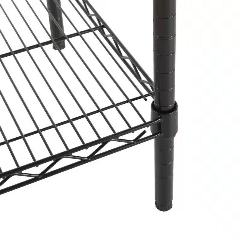 Black 5-Tier Heavy Duty Steel Wire Shelving Unit F471