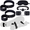 BDSM Bondage Restraints Wrist to Thigh Ankle Cuffs Ball Gag Blindfold Kit G758