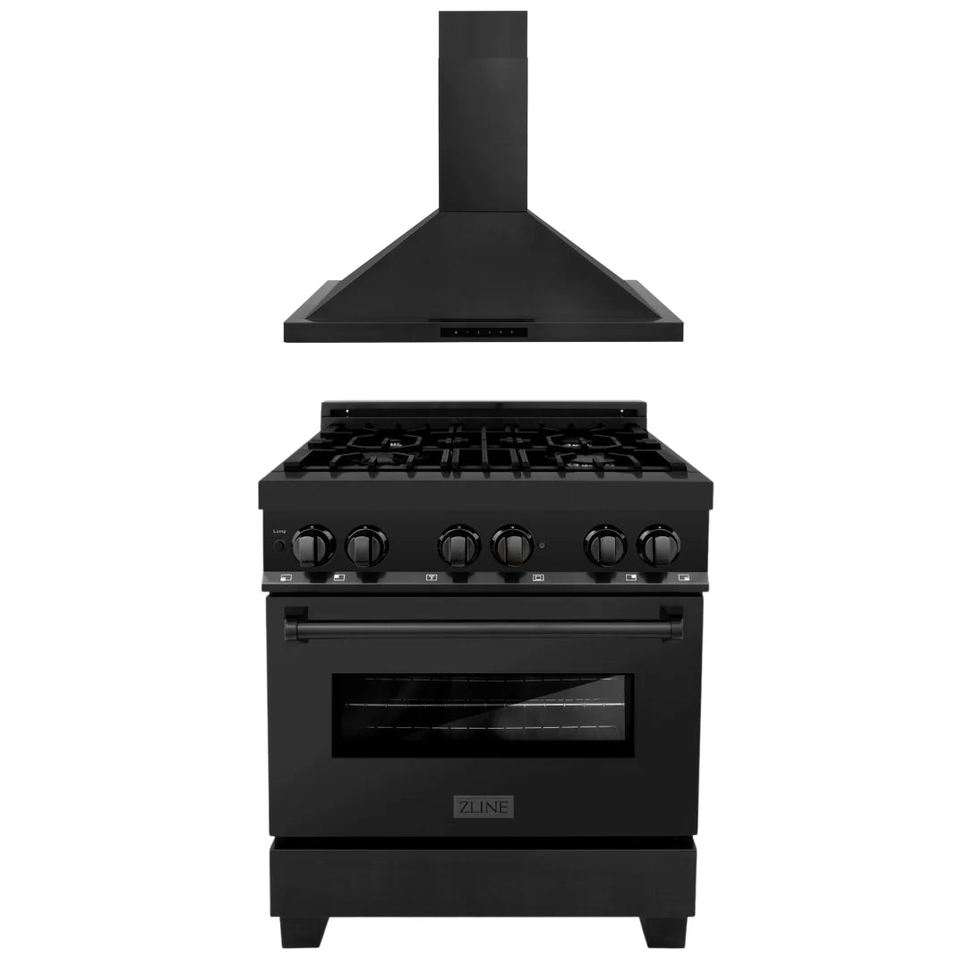 30 in. Dual Fuel Range and Range Hood Appliance Package G691